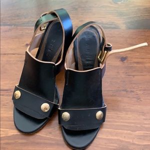 Marni black heels with tan trim